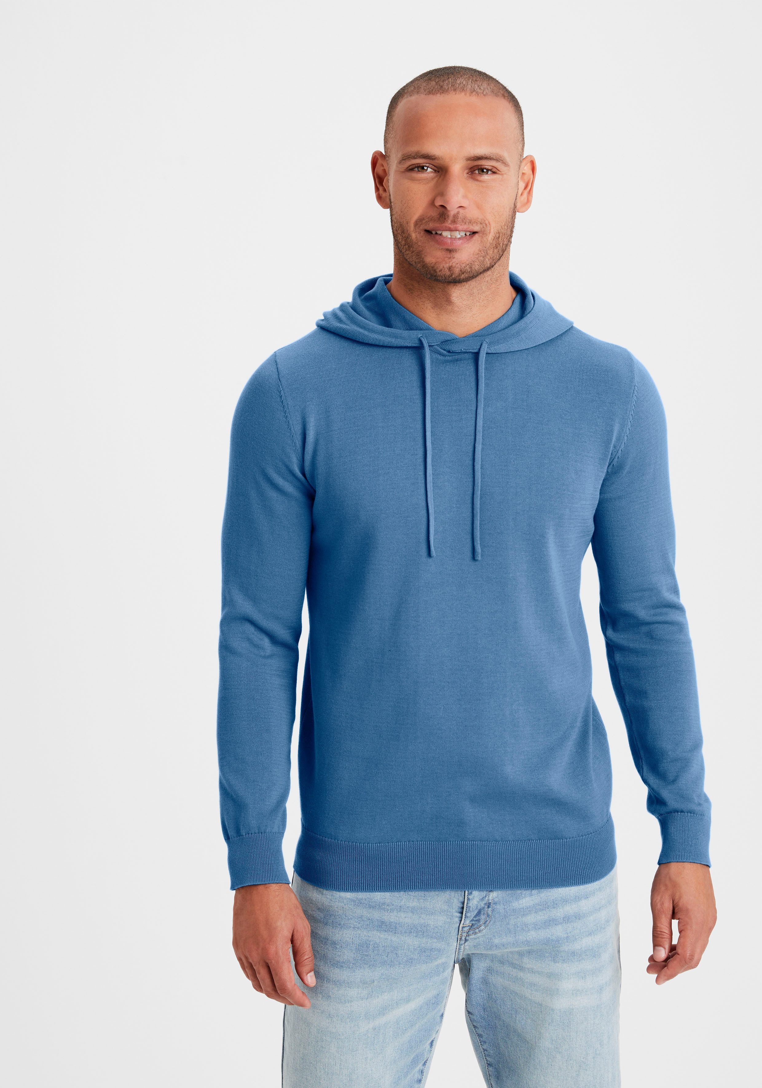 H.I.S Hoodie, Strickpullover mit Kapuze Feinstrick aus pflegeleichter Baumwollmischung. € 34,99