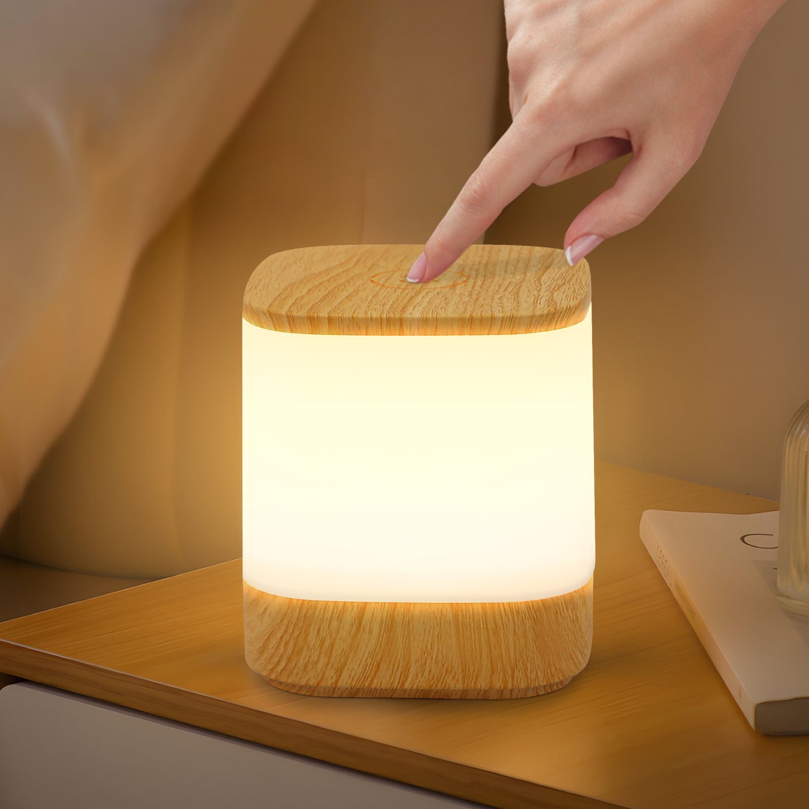 Nettlife LED Nachttischlampe 2ER Touch Dimmbar Akku 1800/3600mAH USB Auflad günstig online kaufen