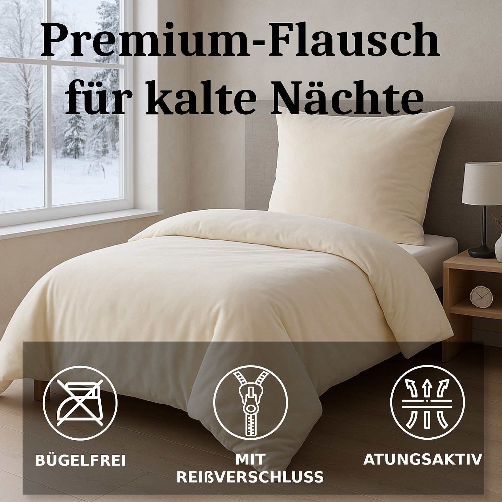 Malika Bettwäsche 135x200 + 80x80 cm Cashmere Touch Bettwäsche, atmungsaktiv, Für Allergiker geeignet, pflegeleicht, angenehm weicher Stoff