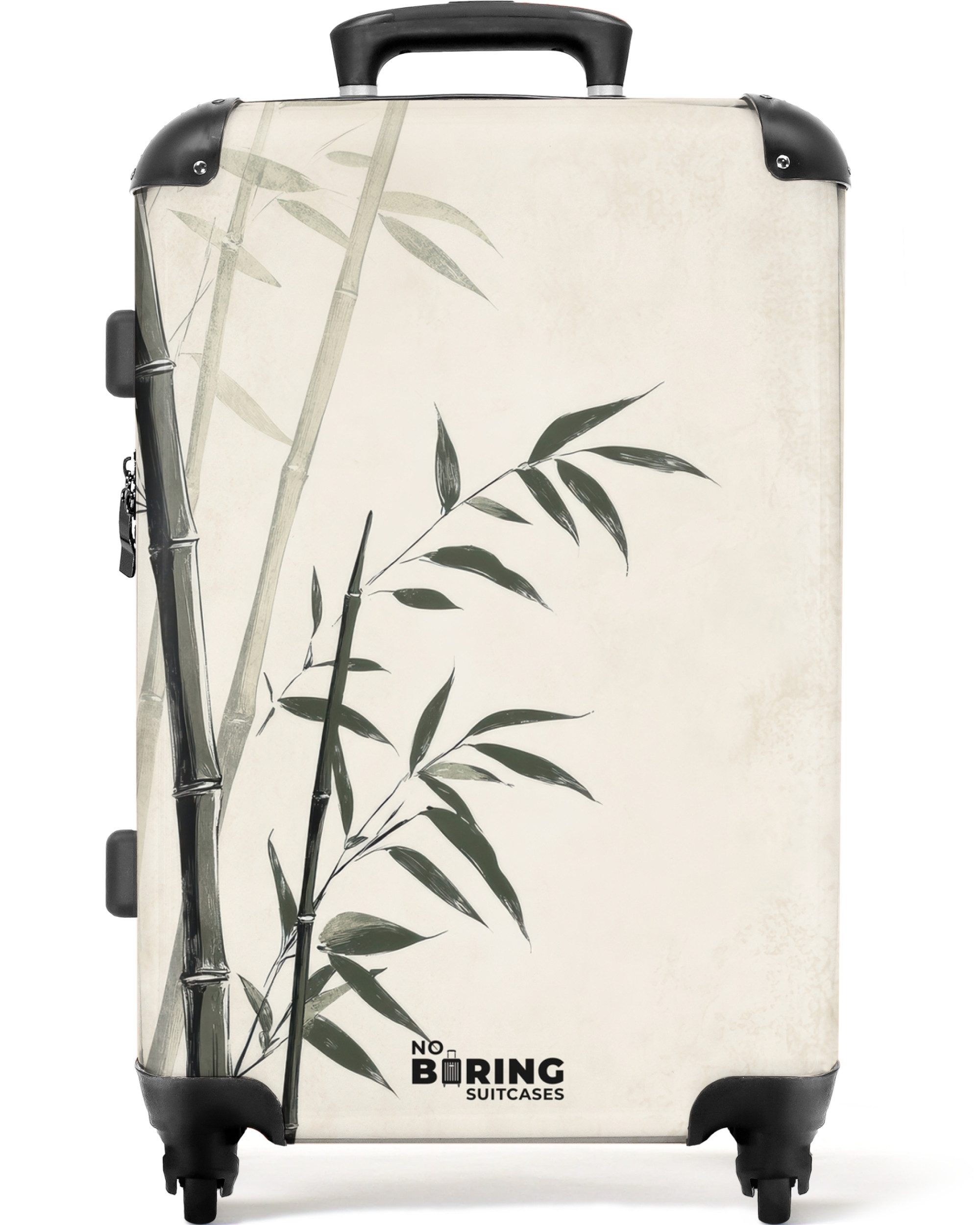 NoBoringSuitcases.com© Hartschalen-Trolley Bambus-Illustration auf cremefar günstig online kaufen