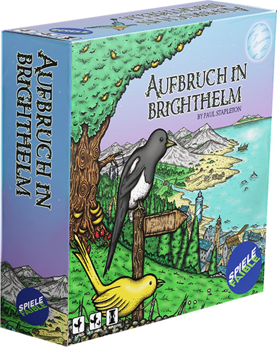 Spielefaible Spiel Aufbruch in Brighthelm, Fantasy-Brettspiel, Storybasiertes Abenteuerspiel