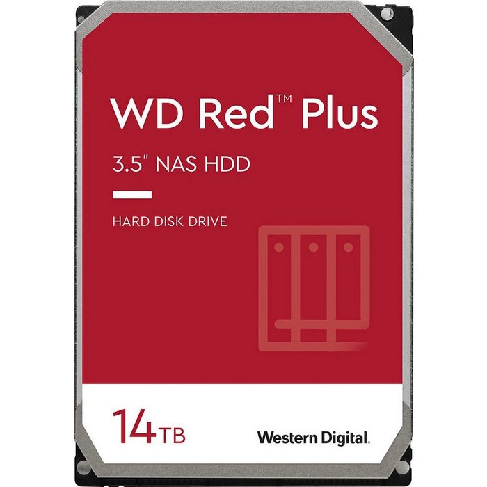 Western Digital WD Red™ Plus HDD-NAS-Festplatte (14 TB) 210 MB/S Lesegeschwindigkeit Bulk