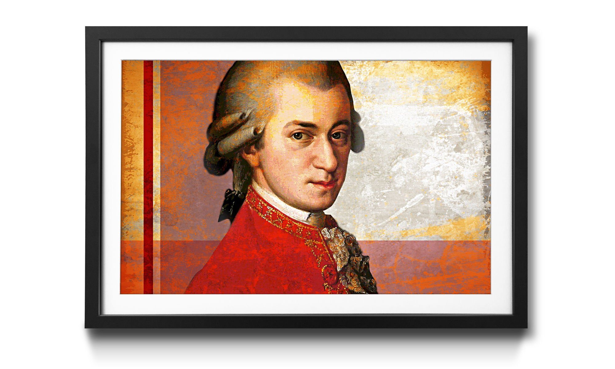 WandbilderXXL Bild mit Rahmen Mozart, Helden der Musik, Wandbild, in 4 Größen erhältlich