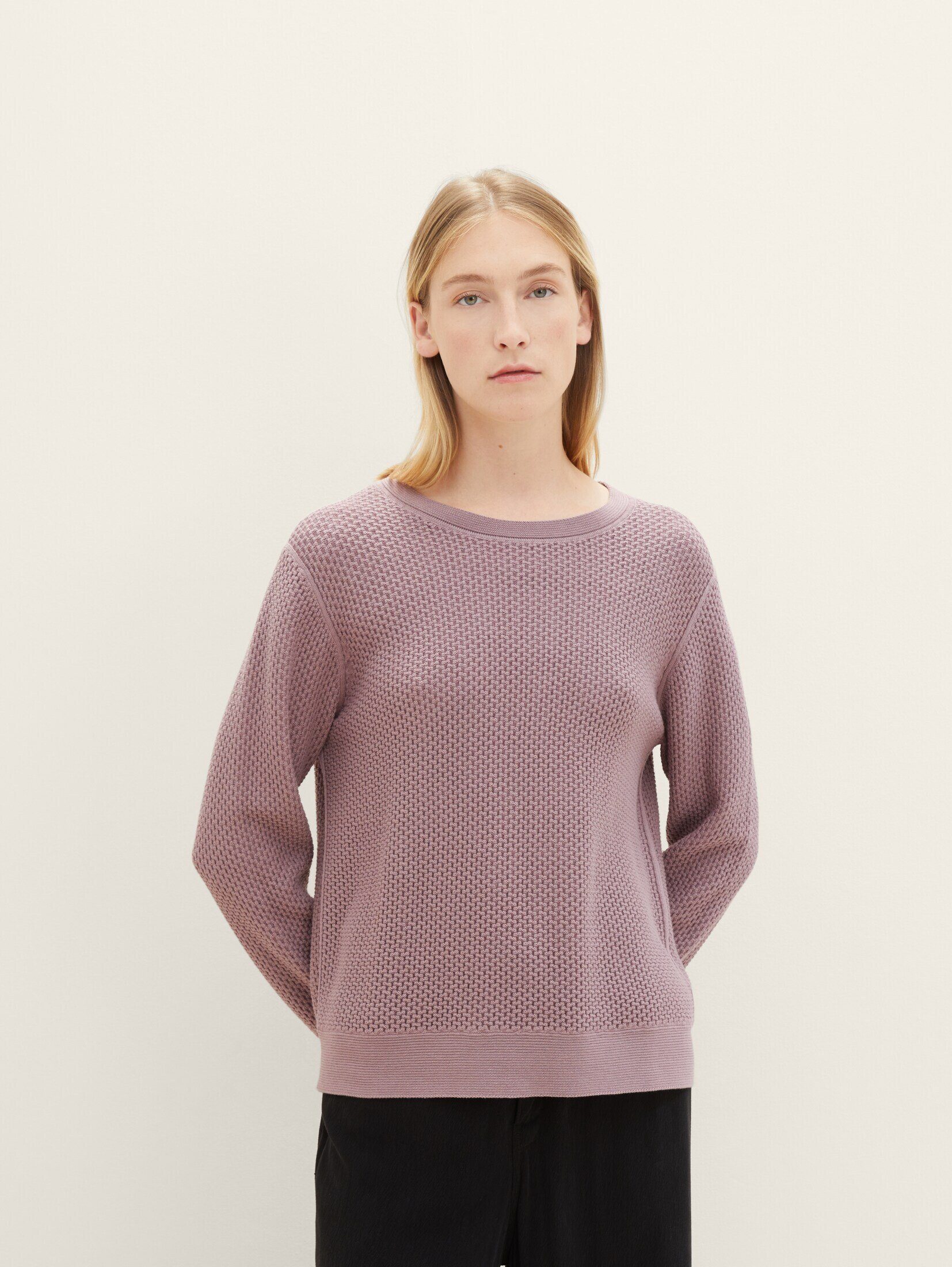 Strickpullover lilac TAILOR Struktur Strickpullover TOM mit dusty