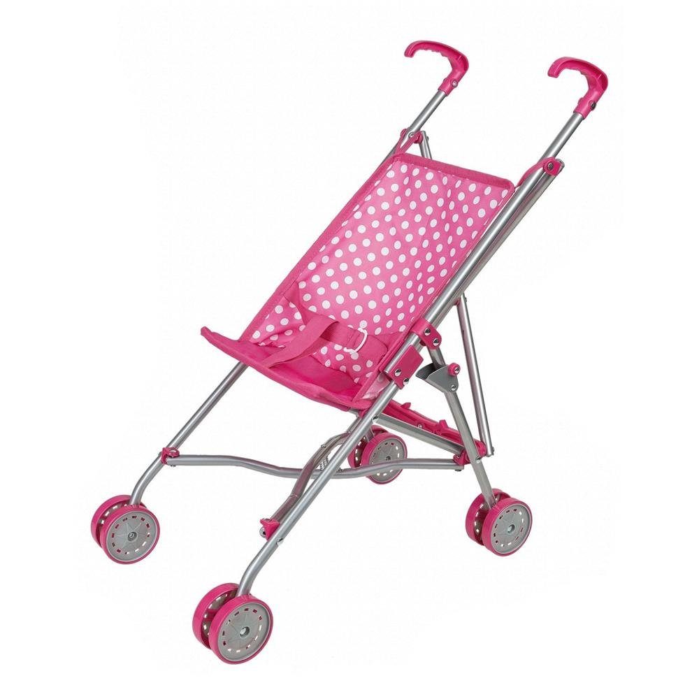 Idena Puppenbuggy 40068 Puppen-Buggy, zusammenklappbar, Puppenwagen, Pink