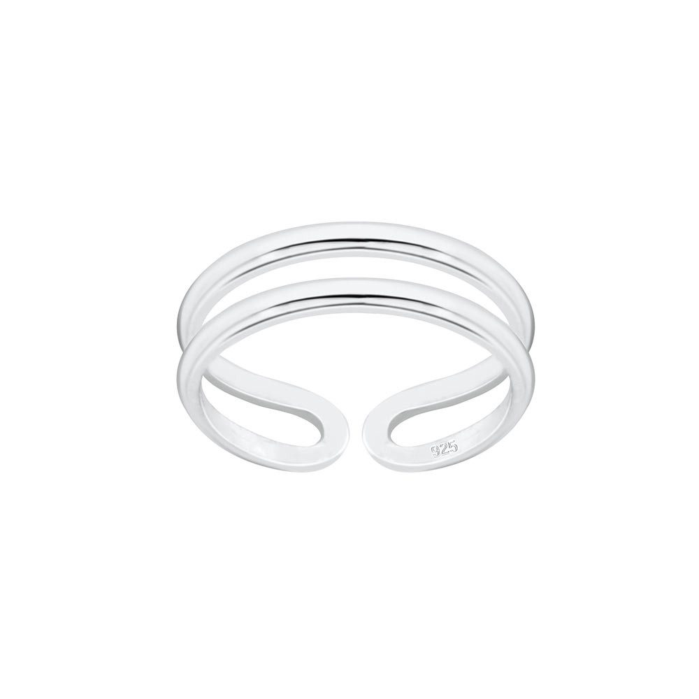 Order & Smile Schmuck Zehenring Zehenring zweirehig: Layer Zehring Silber 925, gestempelt