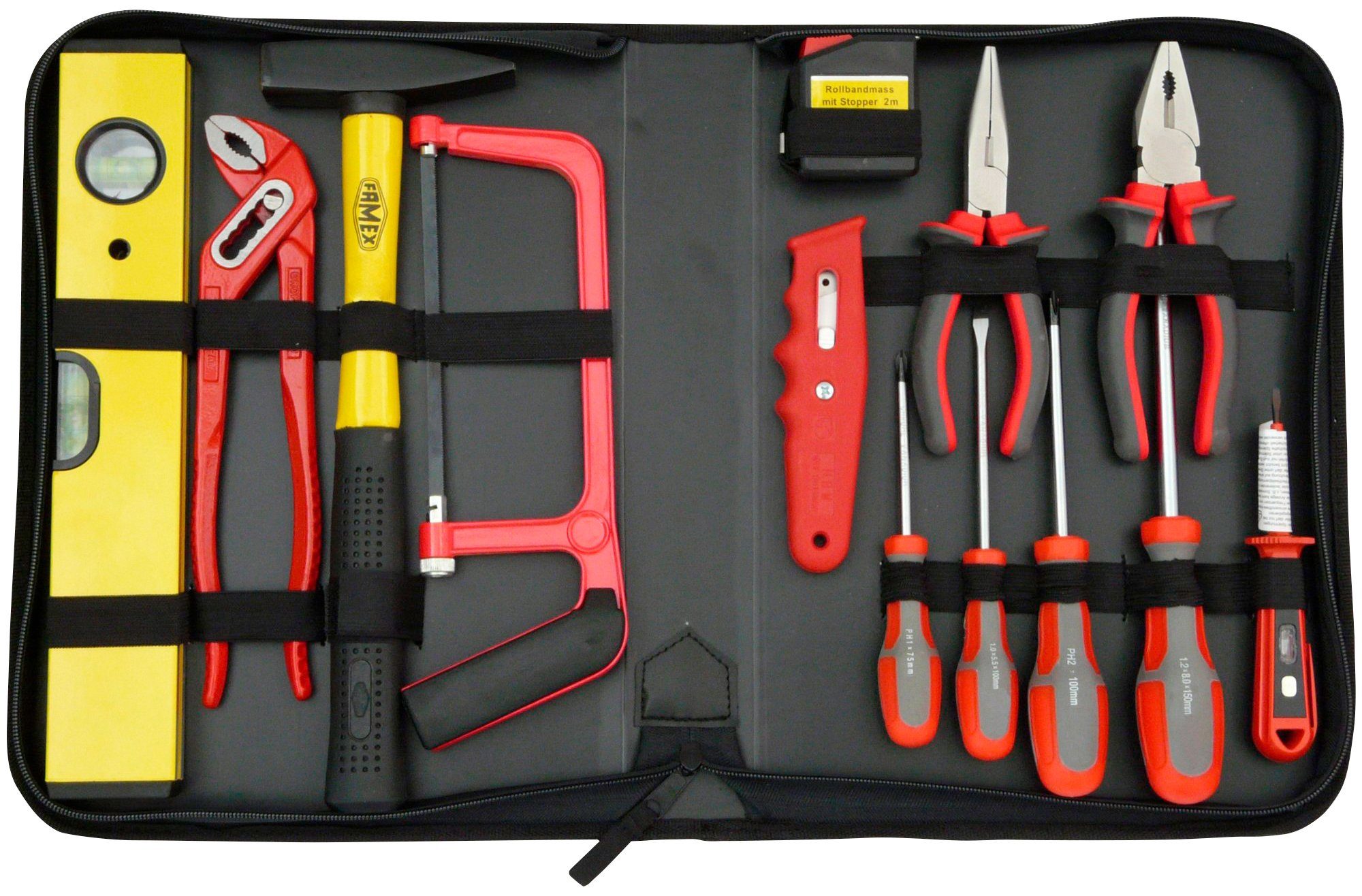 FAMEX Werkzeugset 190-48, Universale Werkzeugtasche, 12-teilig günstig online kaufen