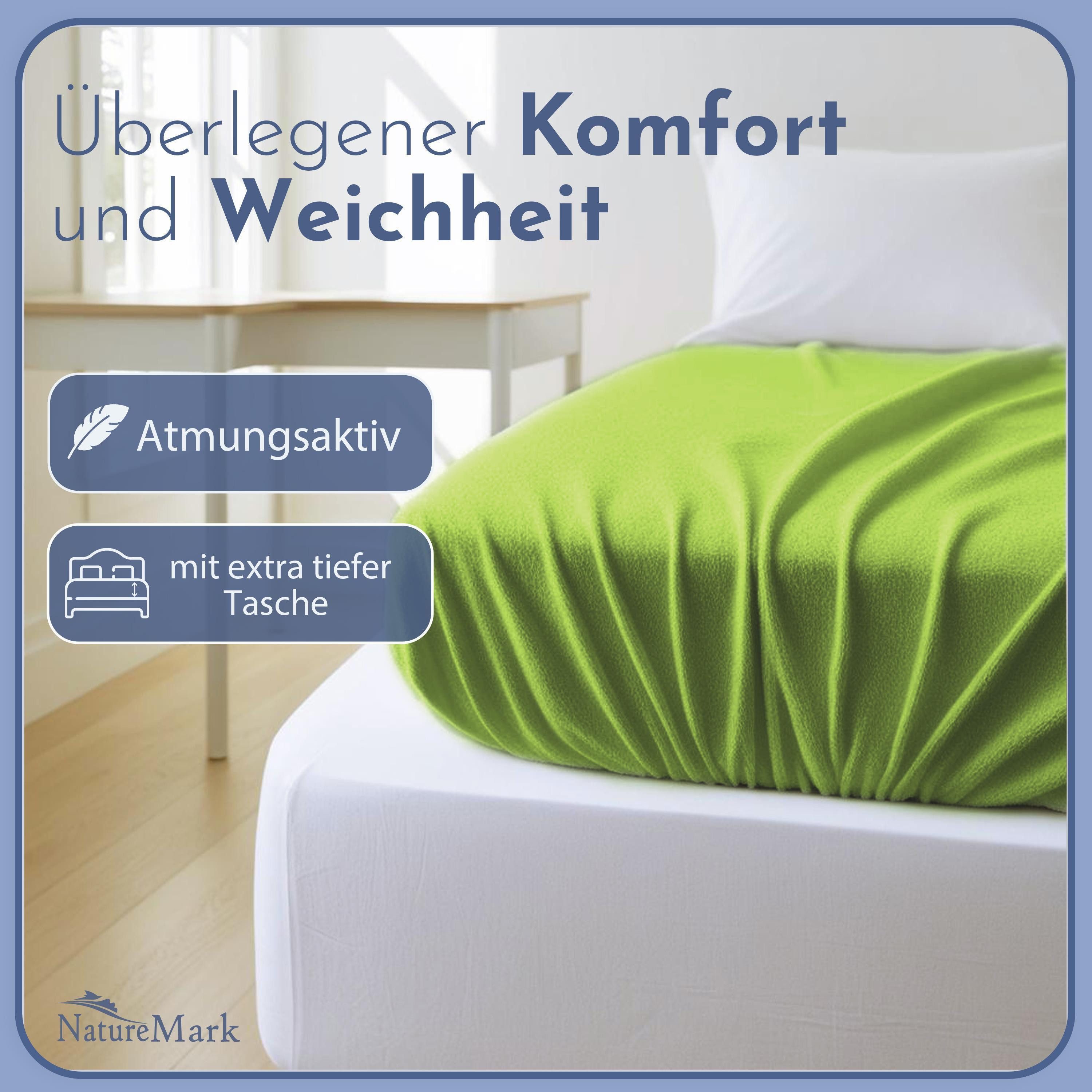 NatureMark Spannbettlaken Frottee Spannbetttuch, 80% Baumwolle / 20% Polyes günstig online kaufen