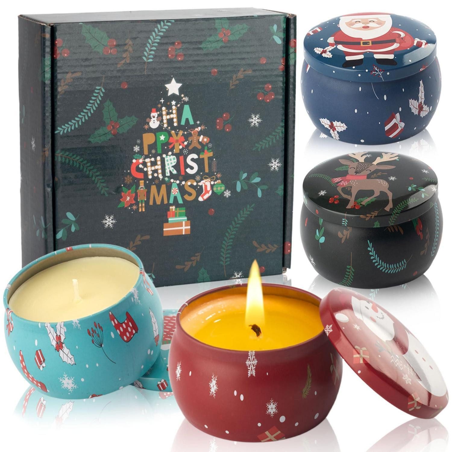LuxusKollektion Duftkerze Duftkerzen Geschenkset 4-tlg. Weihnachtsduft