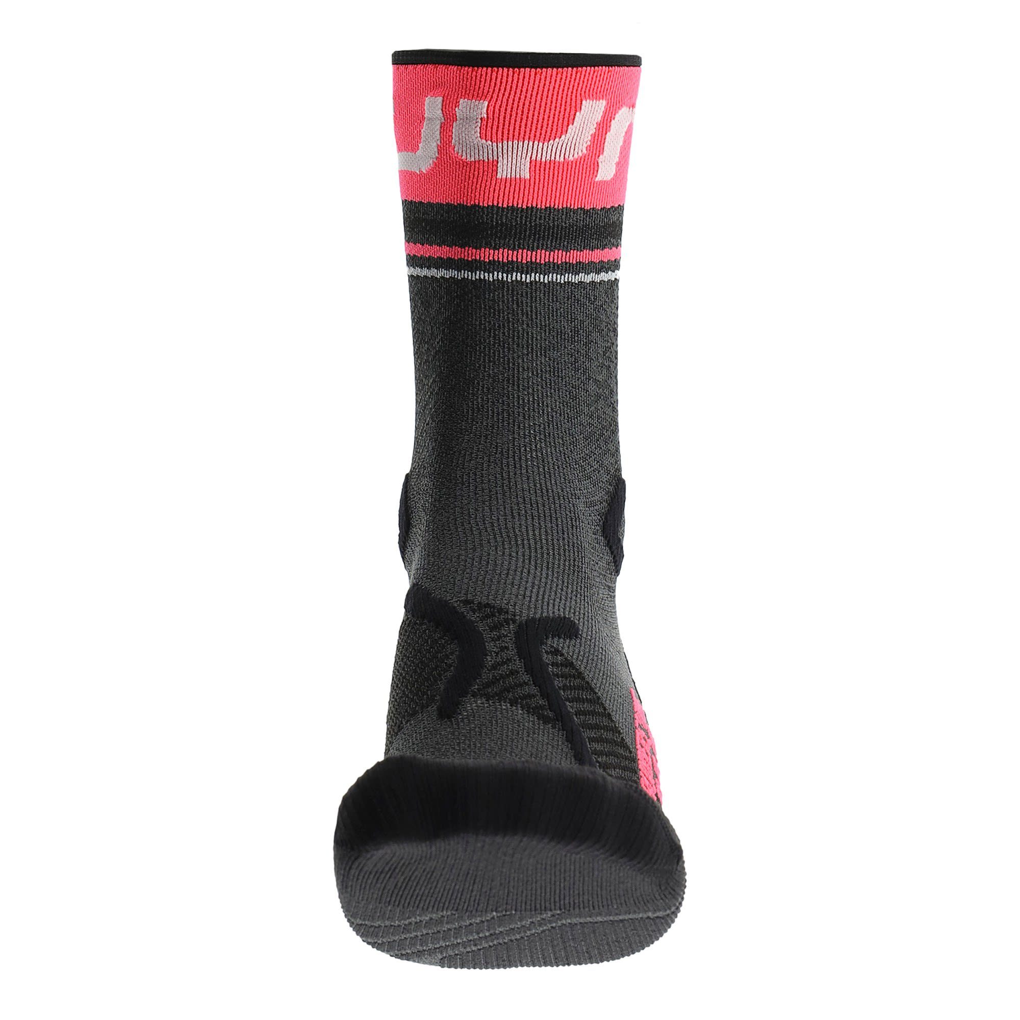 UYN Skisocken Uyn W Grey Mid Runners Pink Damen Melange One Socks 