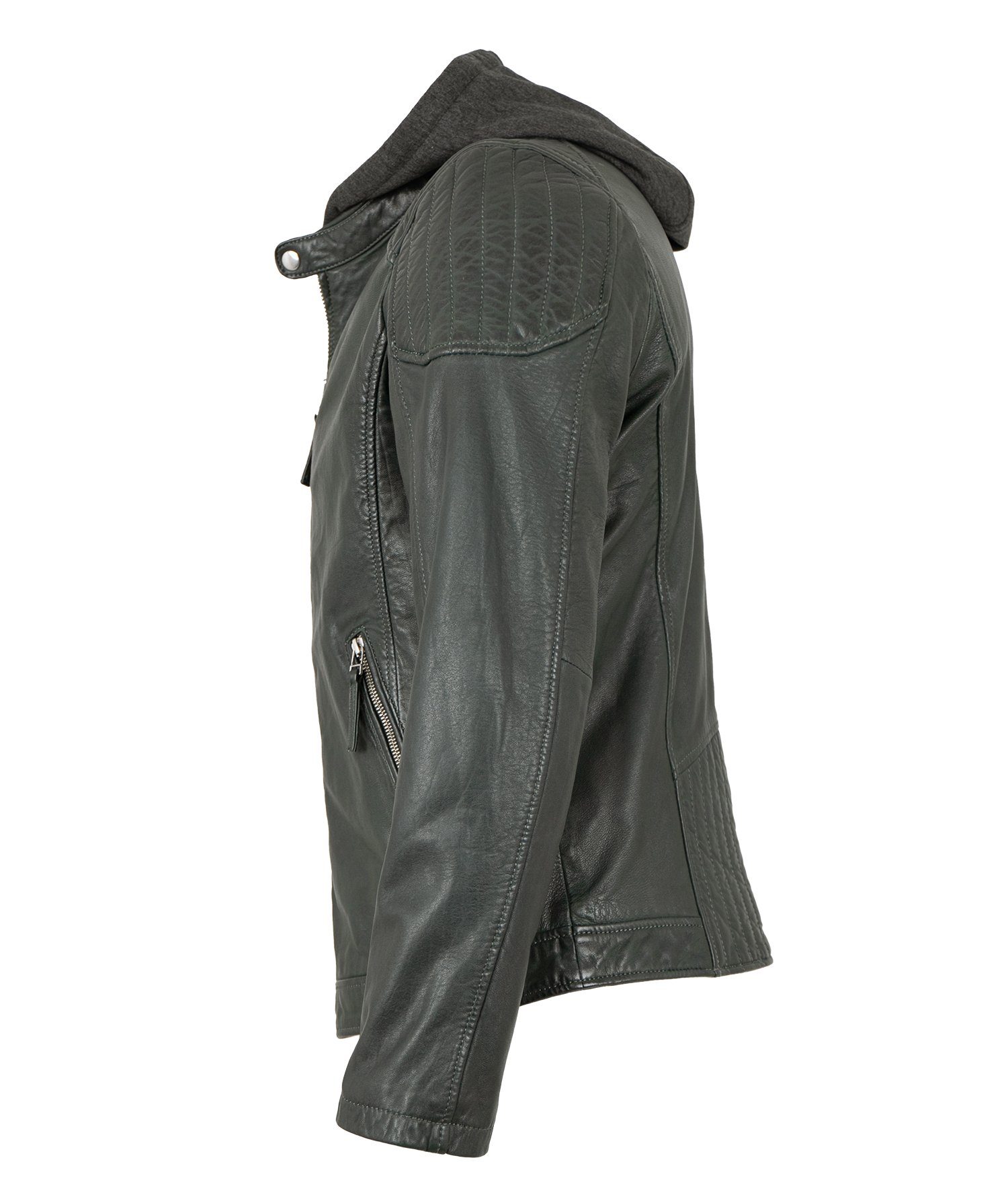 Jilani Lederjacke Arrow Jilani - Herren Lederjacke Kapuze Lammnappa petrol günstig online kaufen