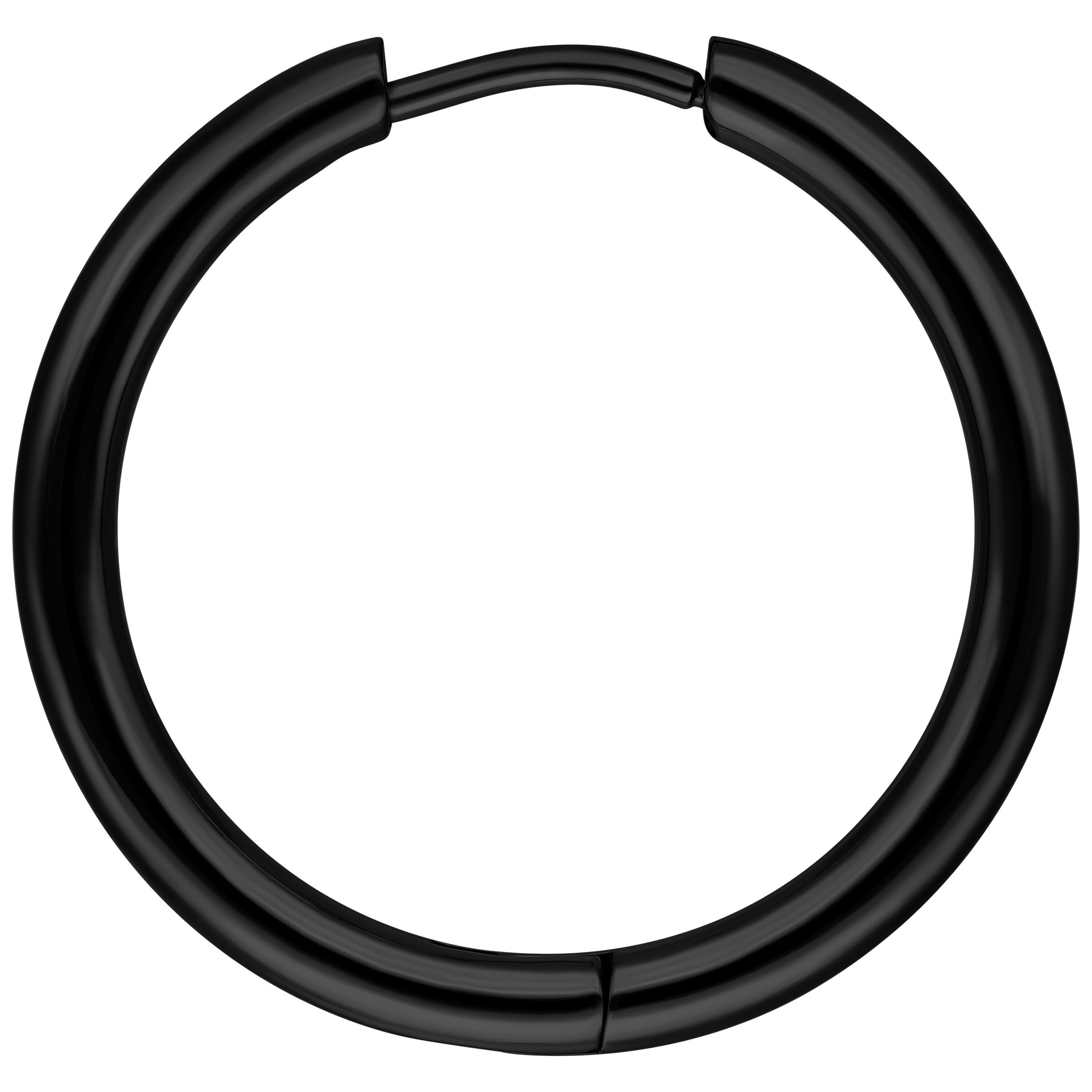 Wildcat Paar Ohrhänger Little Hoops - Schwarz, 20,0 mm, Chirurgenstahl 316L - wasserfest, langlebig, hautverträglich – Bild 4 von 5