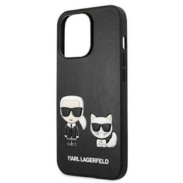 KARL LAGERFELD Handyhülle iPhone 13 Pro Case Kunstleder schwarz