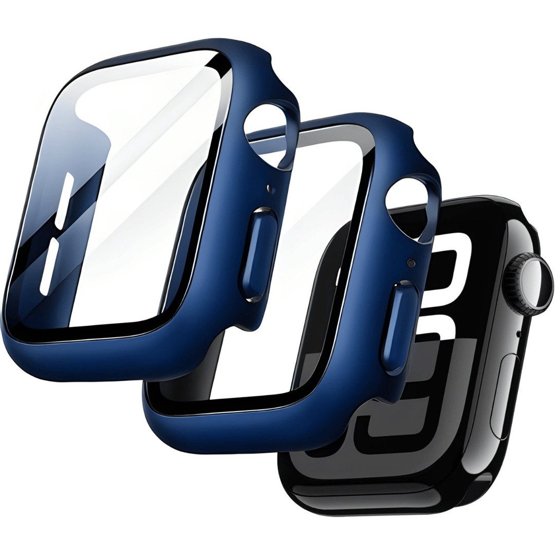 SmartUP Smartwatch-Hülle 2X Hülle für Apple Watch 11 42mm 46mm Case Cover Schutzglas Display 9H Für Apple Watch Serie 11, kompletter Rundumschutz