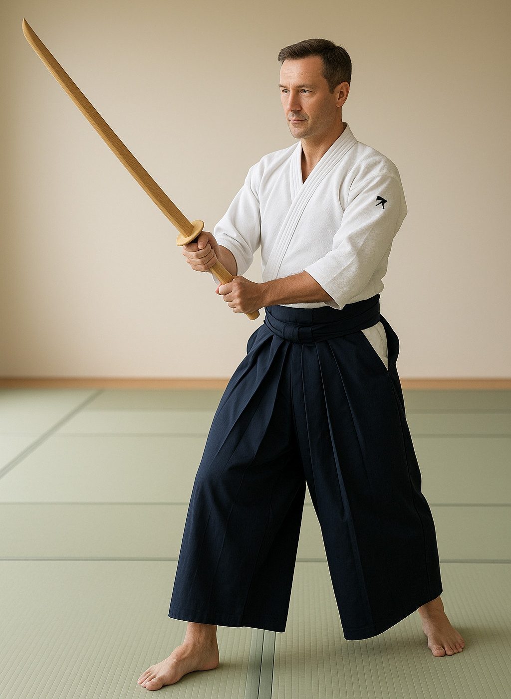 BAY-Sports Holzschwert Bokken weiße Eiche Holz Trainingsschwert Katana Aikido Kobudo Samurai (Geölt, Stück), 100 cm, Echtholz, Demoschwert, Asiatische Kampfkunst
