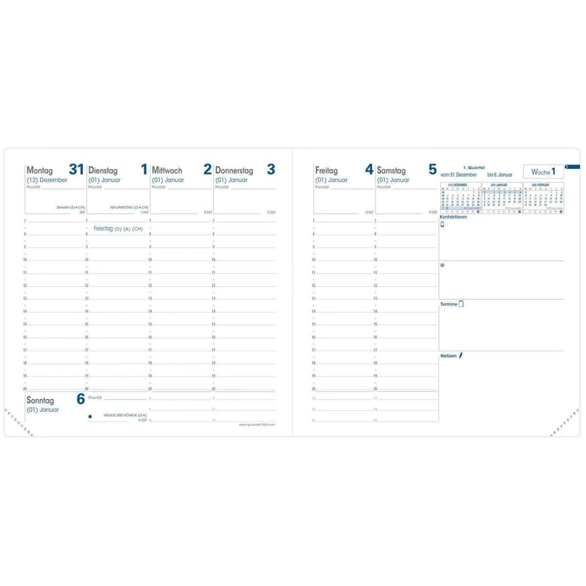 Thumbnail - Quo Vadis Buchkalender Buchkalender Executif 16x16cm Leder Tania koralle 2026