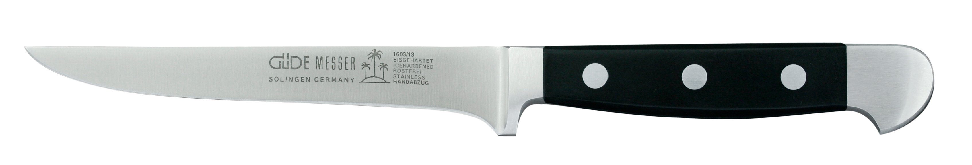 Güde Messer Solingen Schale Alpha, Messerstahl, Ausbeinmesser 13 cm - CVM-Messerstahl - Griffschalen Hostaform