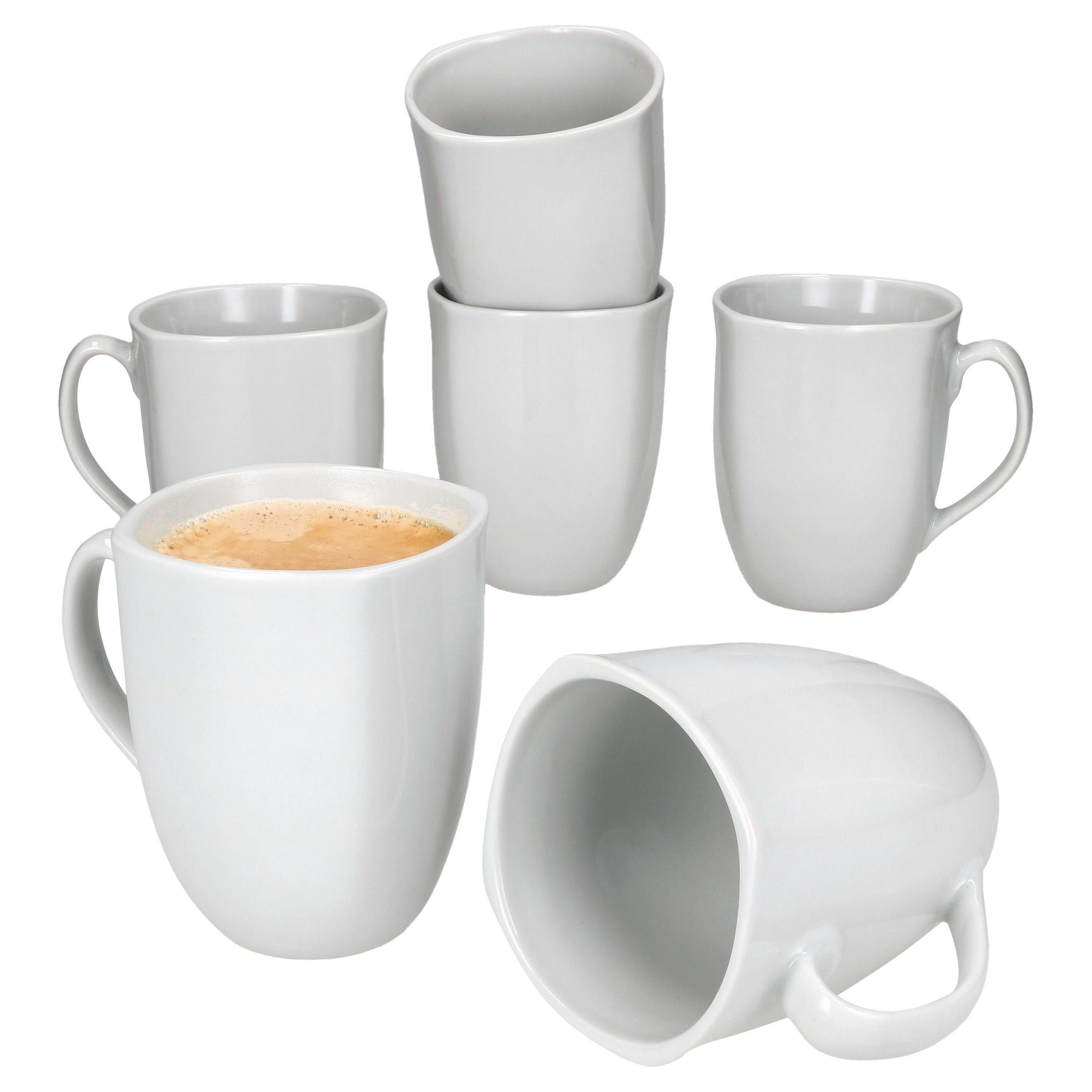 MamboCat Becher 6er Set Lotta Kaffeebecher 300ml weiß Porzellan, Porzellan