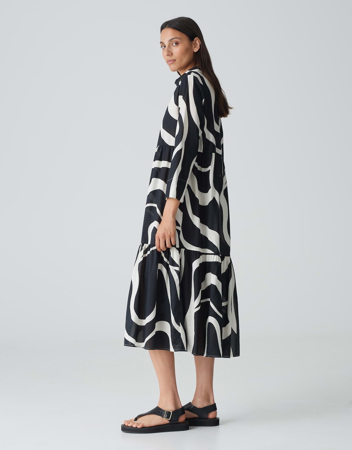 OPUS Hemdblusenkleid Hemdblusenkleid WERANO FLOW A-Linie aus BCI Cotton