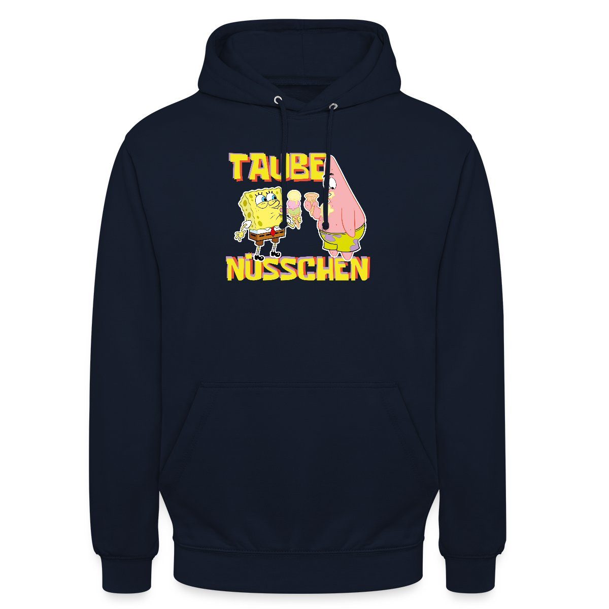 Spreadshirt Hoodie SpongeBob Schwammkopf Taube Nüsschen Patrick Eis Unisex Hoodie (1-tlg) Unisex-Schnitt: Sitzt bei Männern körpernah, bei Frauen weit