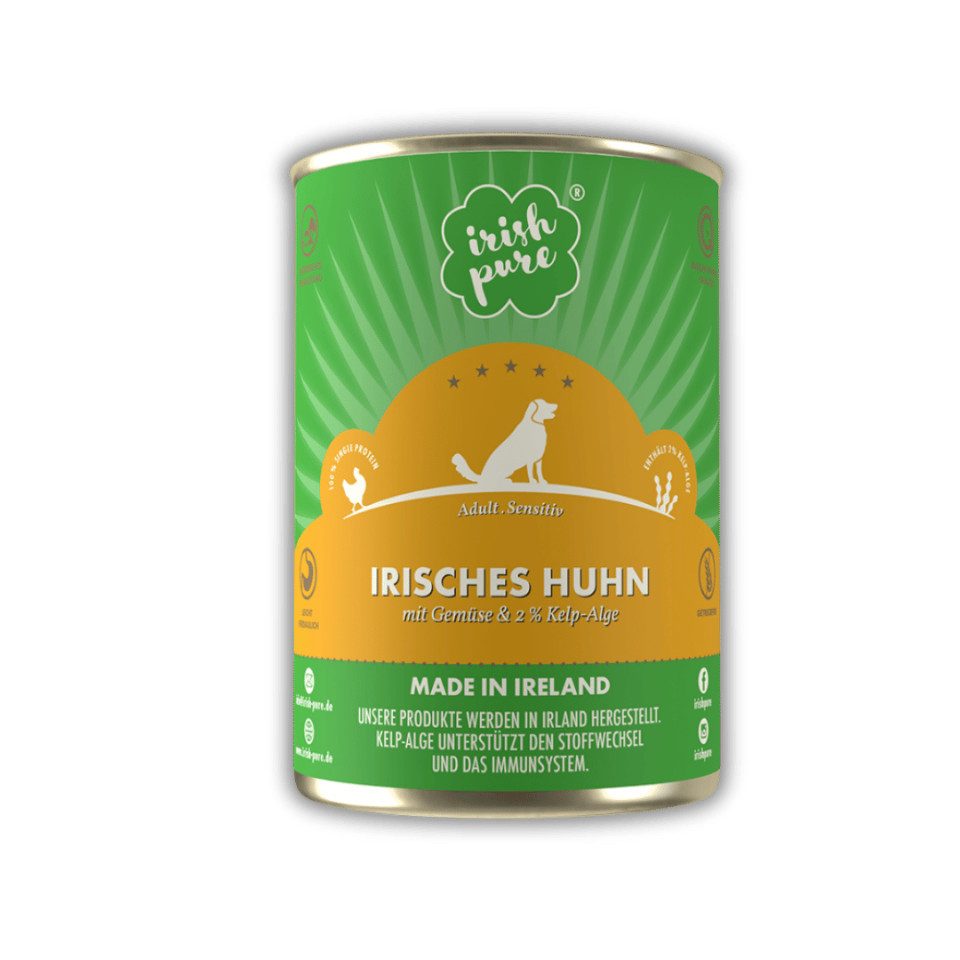 Irish Pure Irish Pure Nassfutter - getreidefreies, gut verdauliches Hundefutter Freiland-Huhn Adult, Nassfutter für: Hunde