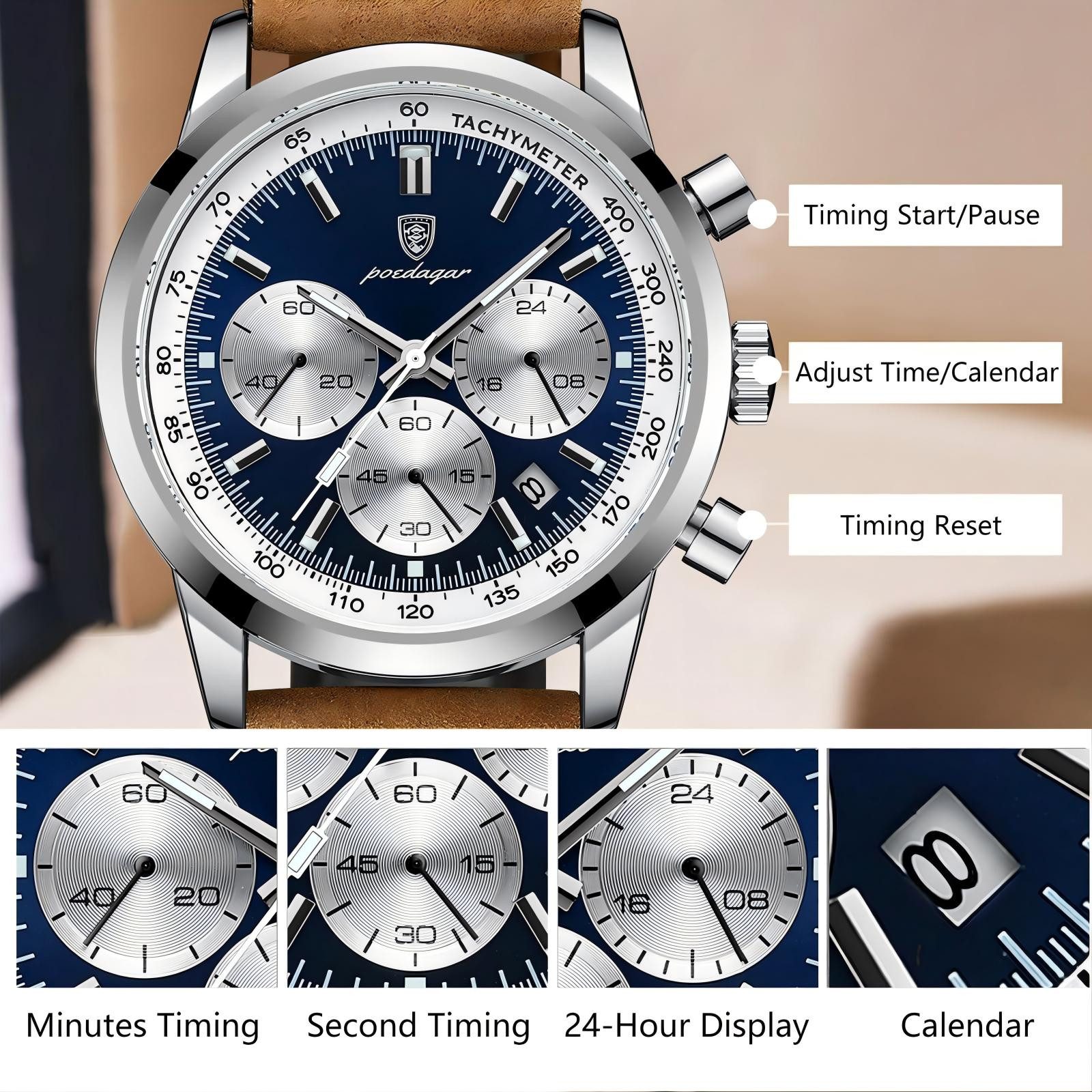 Forrlite Quarzuhr Quarzuhr, Multifunktionsuhr Armbanduhr, Chronograph Herre günstig online kaufen