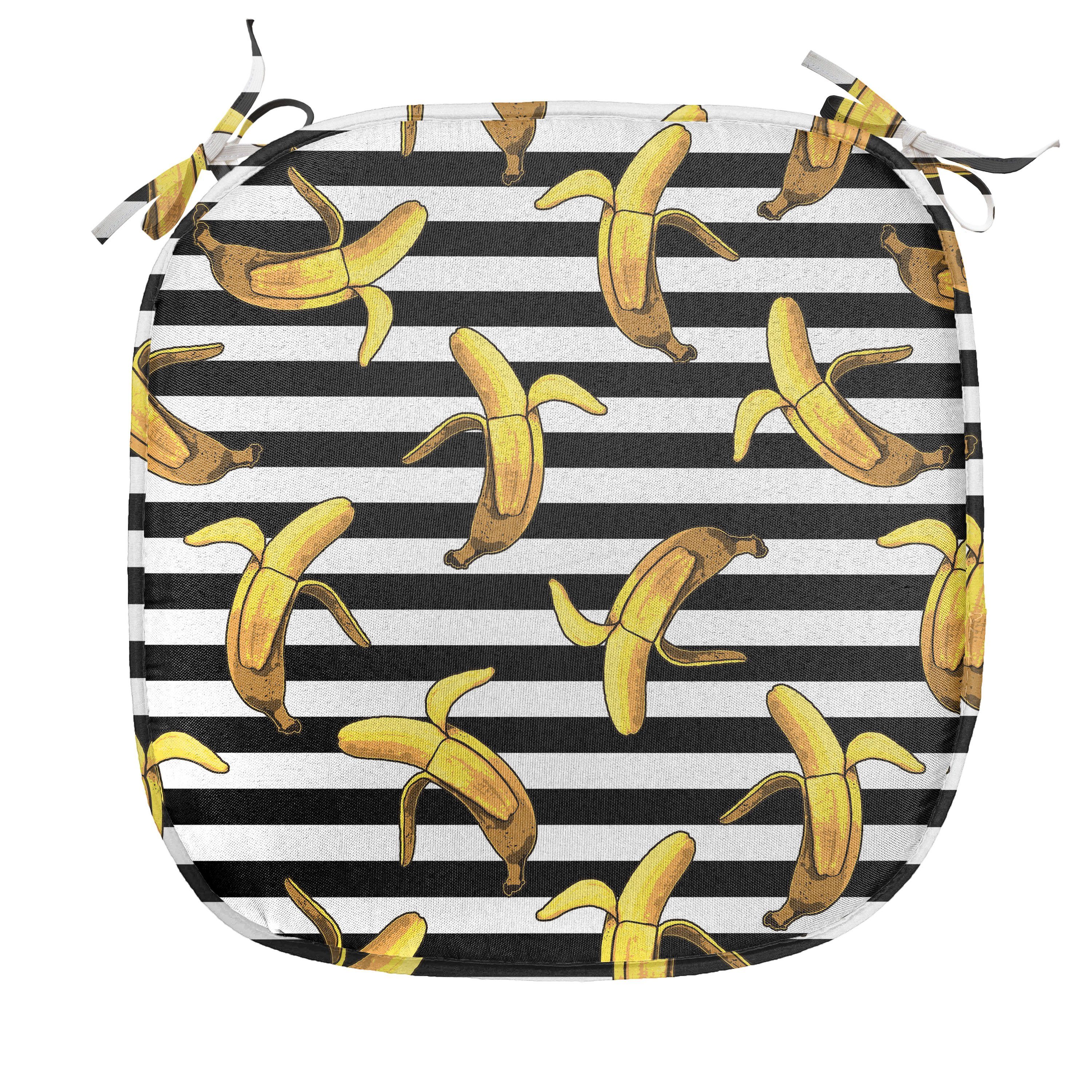 Dekoratives Kissen Bananen Küchensitze, Stuhlkissen mit Riemen Tropical Indie wasserfestes Abakuhaus für Stripes