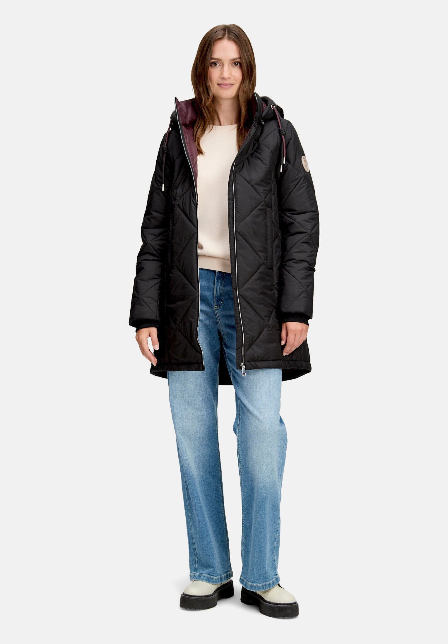 Cartoon Steppjacke Damen mit Plüsch