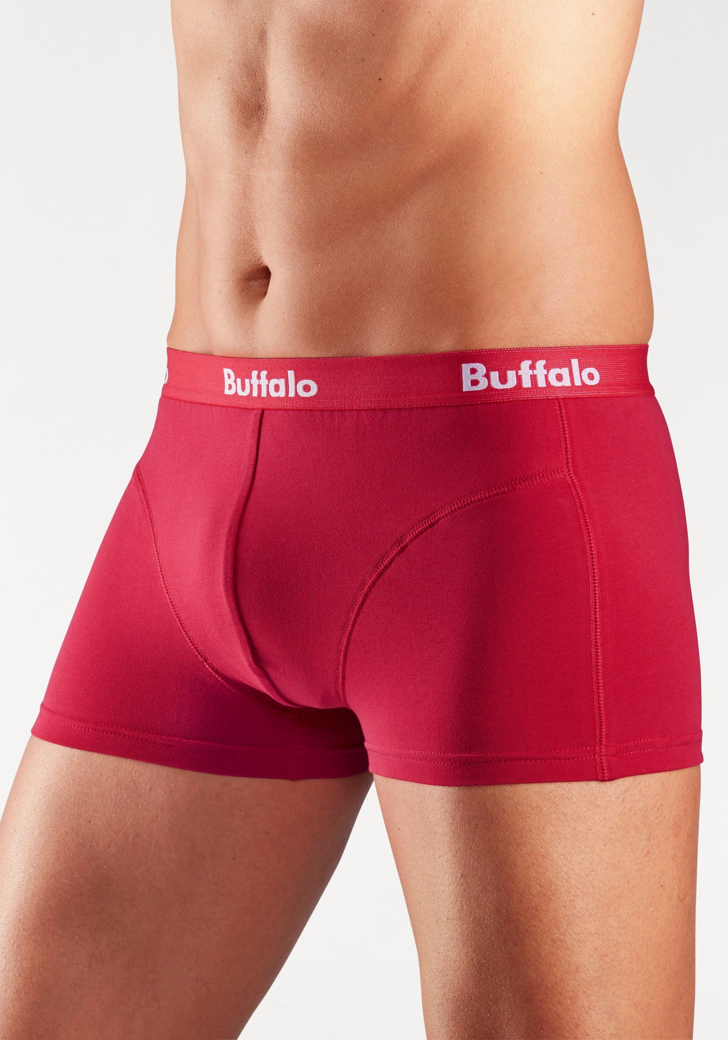 Buffalo Hipster (Packung, 3-St) mit rot, anthrazit royalblau, Overlock-Nähten vorn