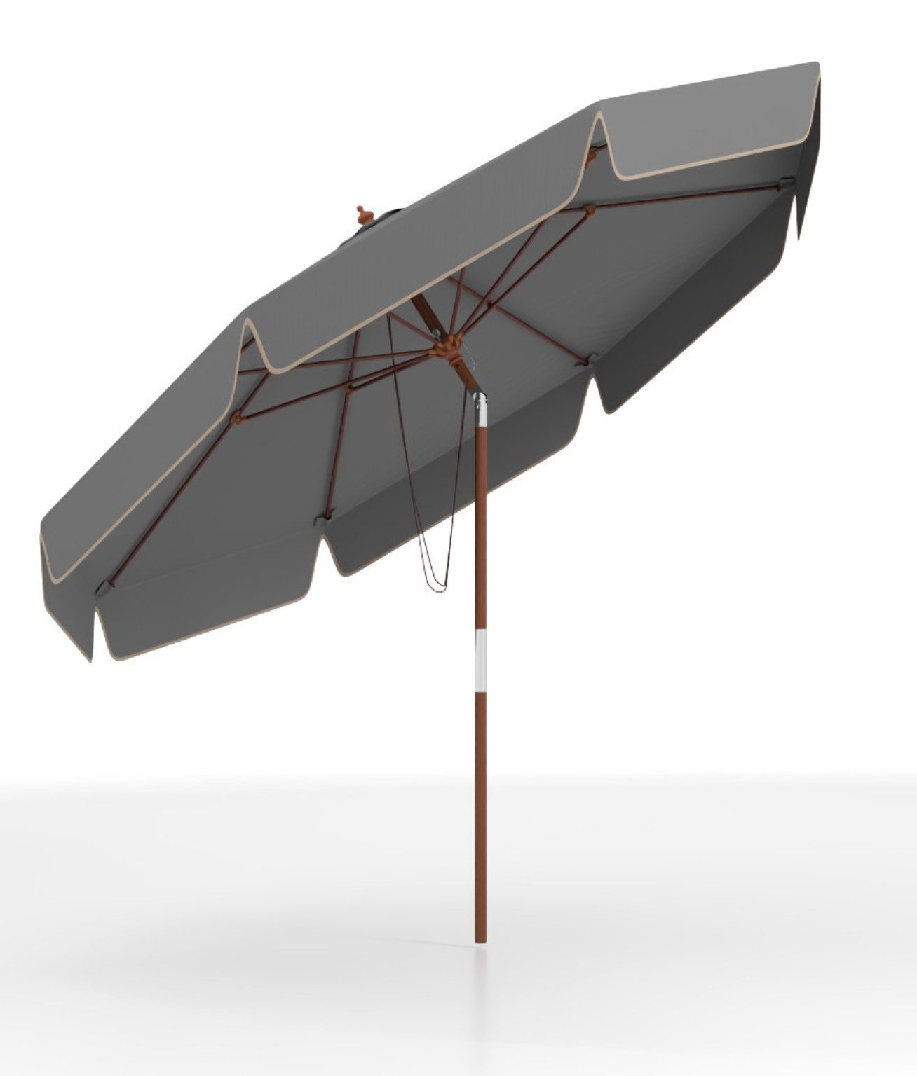 COSTWAY Sonnenschirm, Ø 300cm Gartenschirm mit Volant, um 30° knickbar