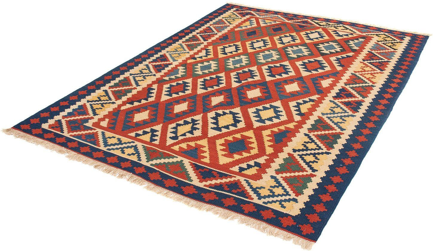 Wollteppich Kelim - Oriental - 200 x 152 cm - mehrfarbig, morgenland, rechteckig, Höhe: 6 mm, Wohnzimmer, Einzelstück