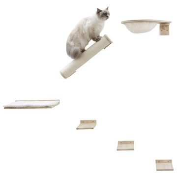 Kerbl Tier-Beschäftigungsspielzeug Kletterwand für Katzen Rocky 52x17x37 cm Natur und Weiß, Holz