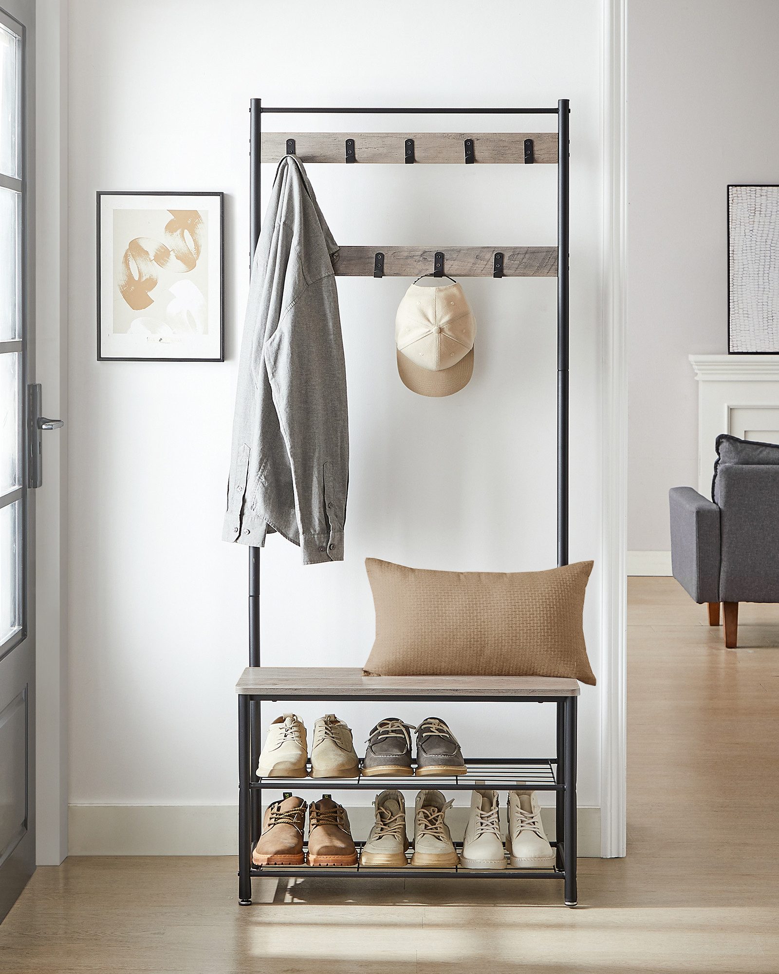 VASAGLE Garderobenständer Garderobe, Kleiderständer, mit Schuhbank, günstig online kaufen