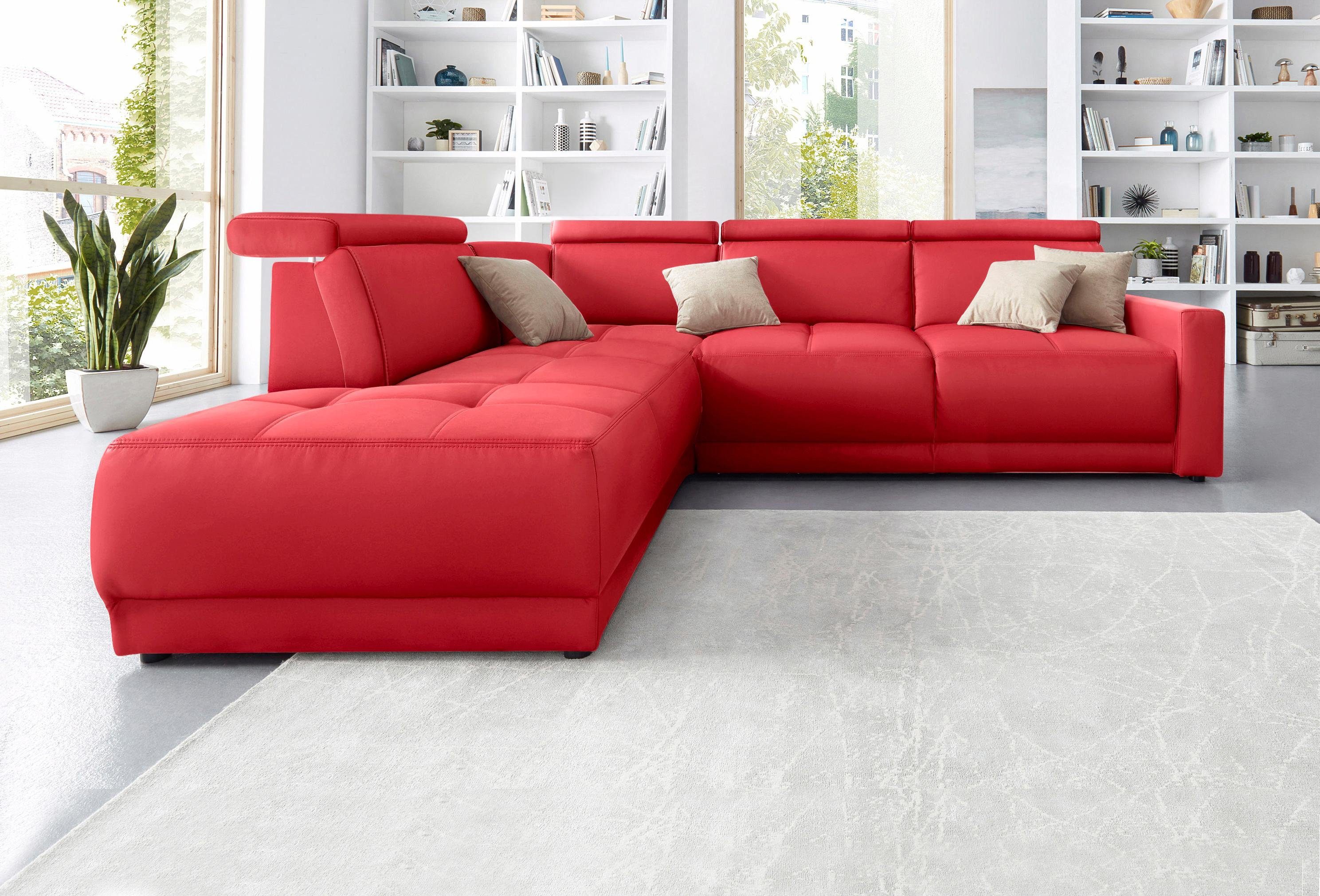 DOMO collection Ecksofa Ava, moderne Sitzheftung günstig online kaufen