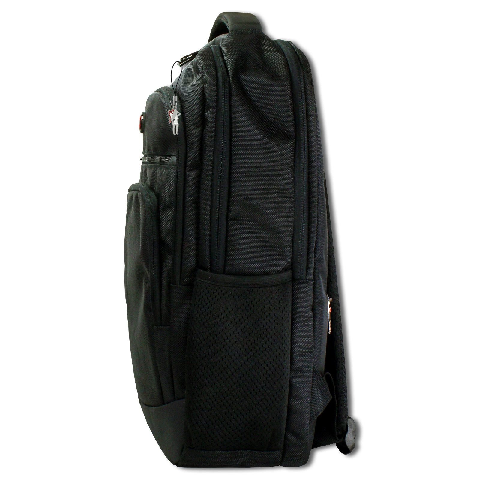Travel N Meet Reisetasche Travel N Meet Laptoprucksack Polyester (Businessrucksack), Herren Business-, Freizeitrucksack Polyester, schwarz ca. 42cm hoch