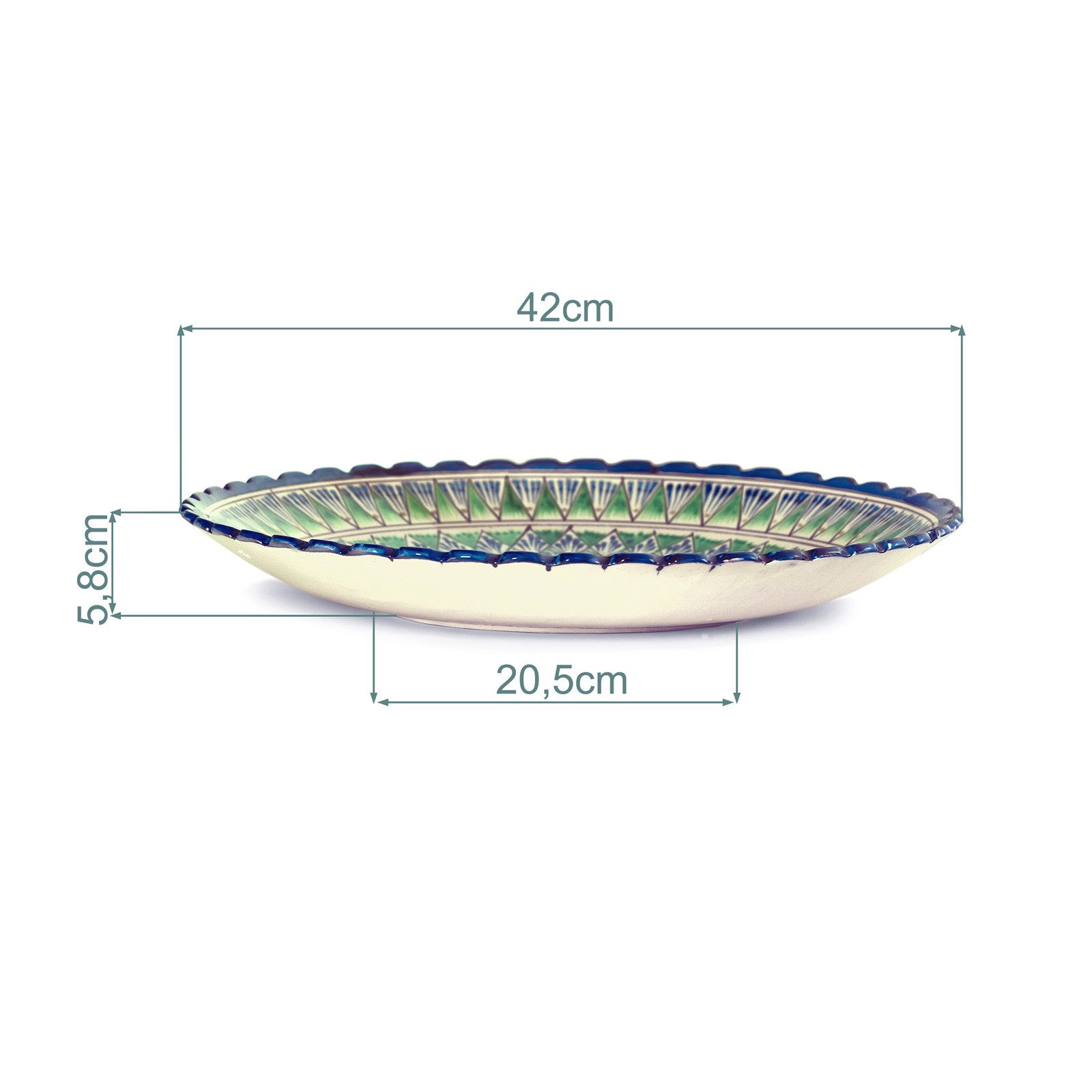 4BIG.fun Dekoteller Rishtan Lagan Ø42 cm günstig online kaufen