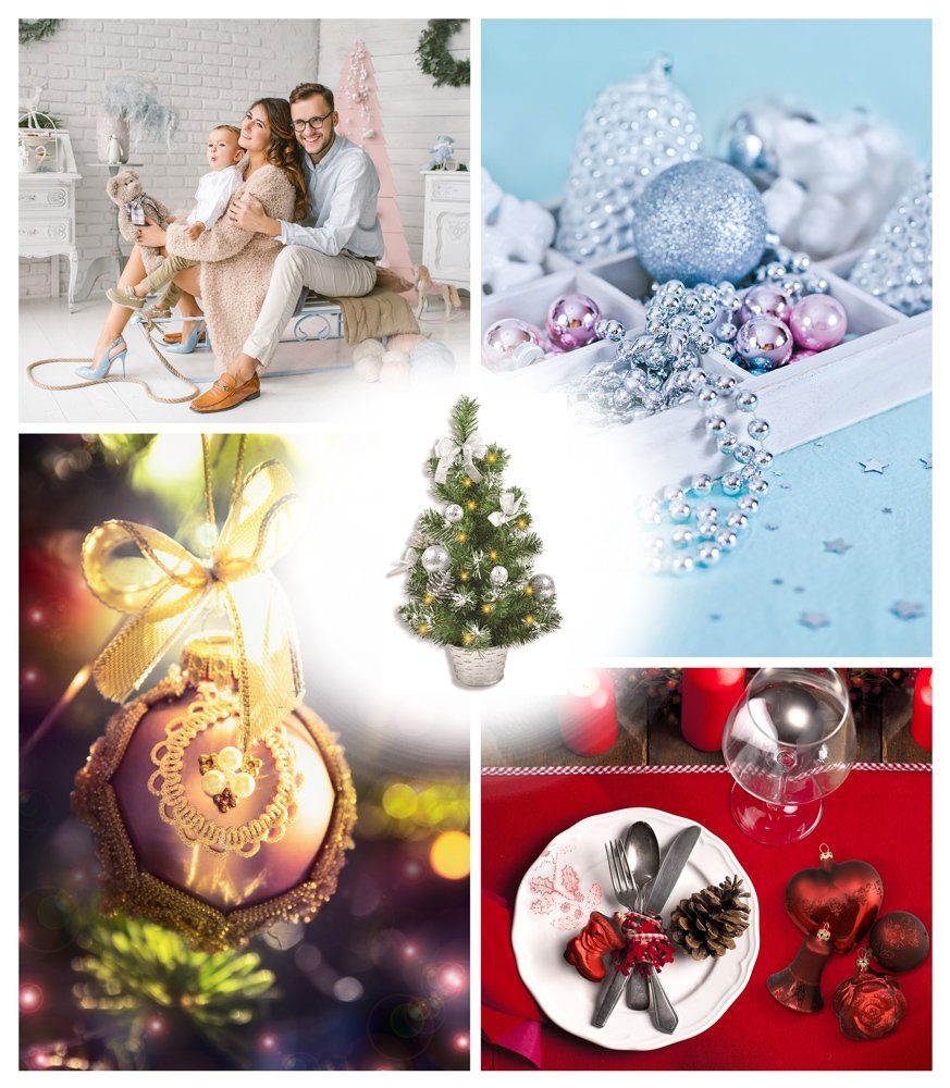 RIFFELMACHER & WEINBERGER Weihnachtsbaumkugel Geschmückter Weihnachtsbaum mit 20er LED Lichterke