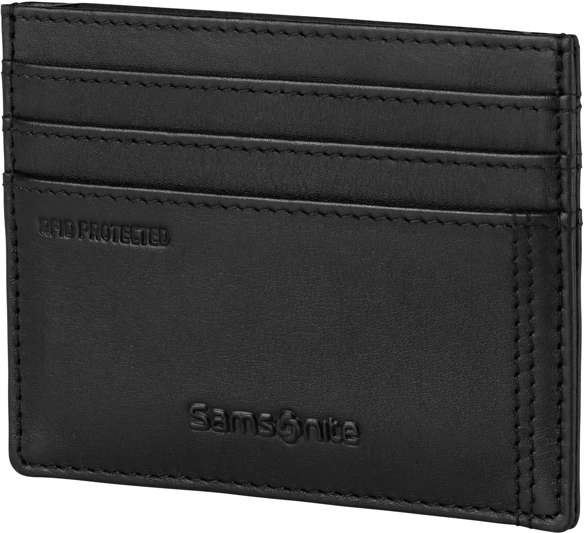 Samsonite Geldbörse ATTACK 2 SLG - Kreditkartenetui, Leder, 6 Kartenfächer, schwarz, slim - besonders leicht