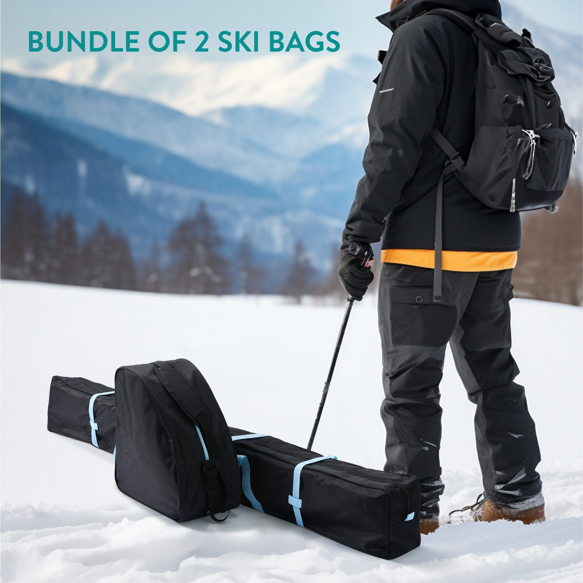 Navaris Universal - Skistiefel für cm Skischuhtasche und Tasche 170 Sporttasche Skisack