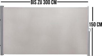 normani Seitenmarkise Seitenmarkise Sicht- und Sonnenschutz 150 x 300 cm Markise für Sicht- und Sonnenschutz auf Balkon und Terasse