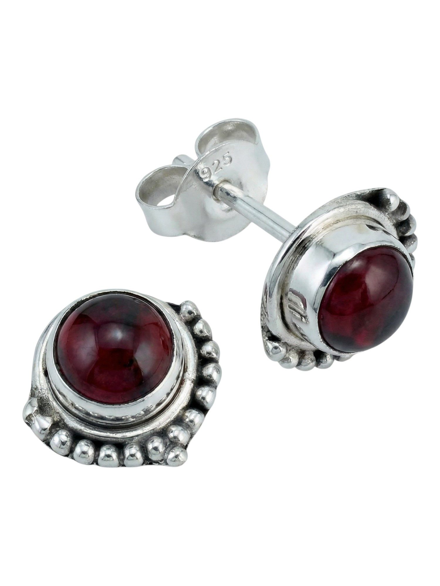 Paar Ohrstecker SUNI aus 925 Silber mit Granat