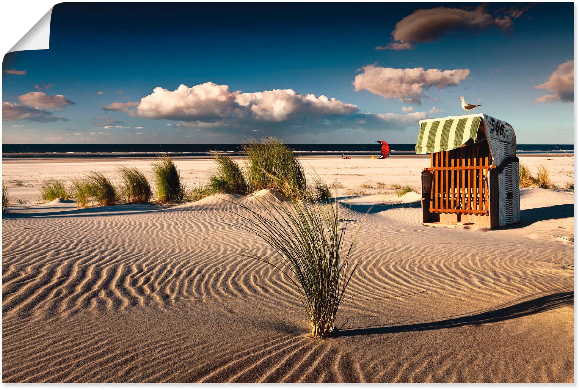 Artland Wandbild An einem Sommerabend am Strand, Küste (1 St), als Alubild, Leinwandbild, Wandaufkleber oder Poster in versch. Größen