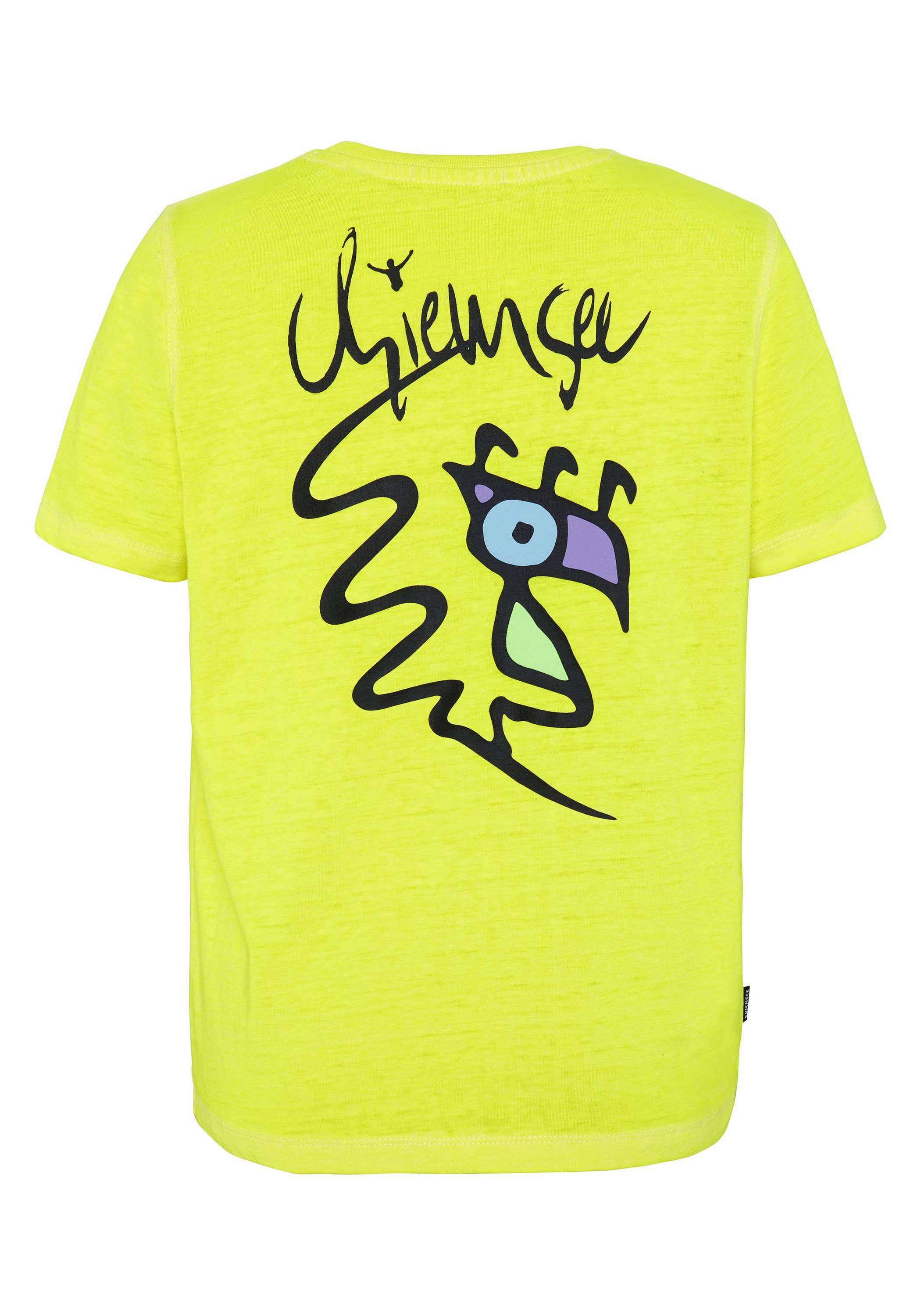 Chiemsee Print-Shirt T-Shirt im Tonic Lemon 1 Art-Logo-Look