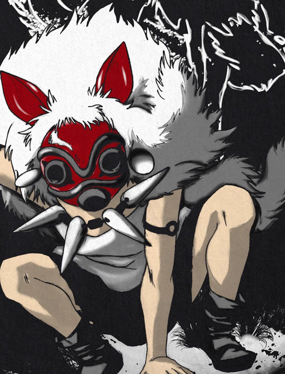 style3 T-Shirt Mononoke Wolf manga anime japanisch studio ghibli – Bild 2 von 3