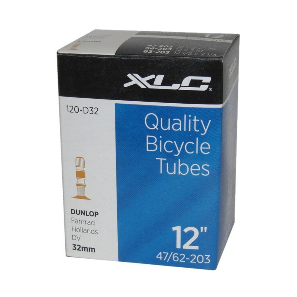 XLC Fahrradschlauch 12 Zoll Fahrradschlauch DV 32 mm Dunlop Ventil 12 1/2x2 1/4" (47/62-20
