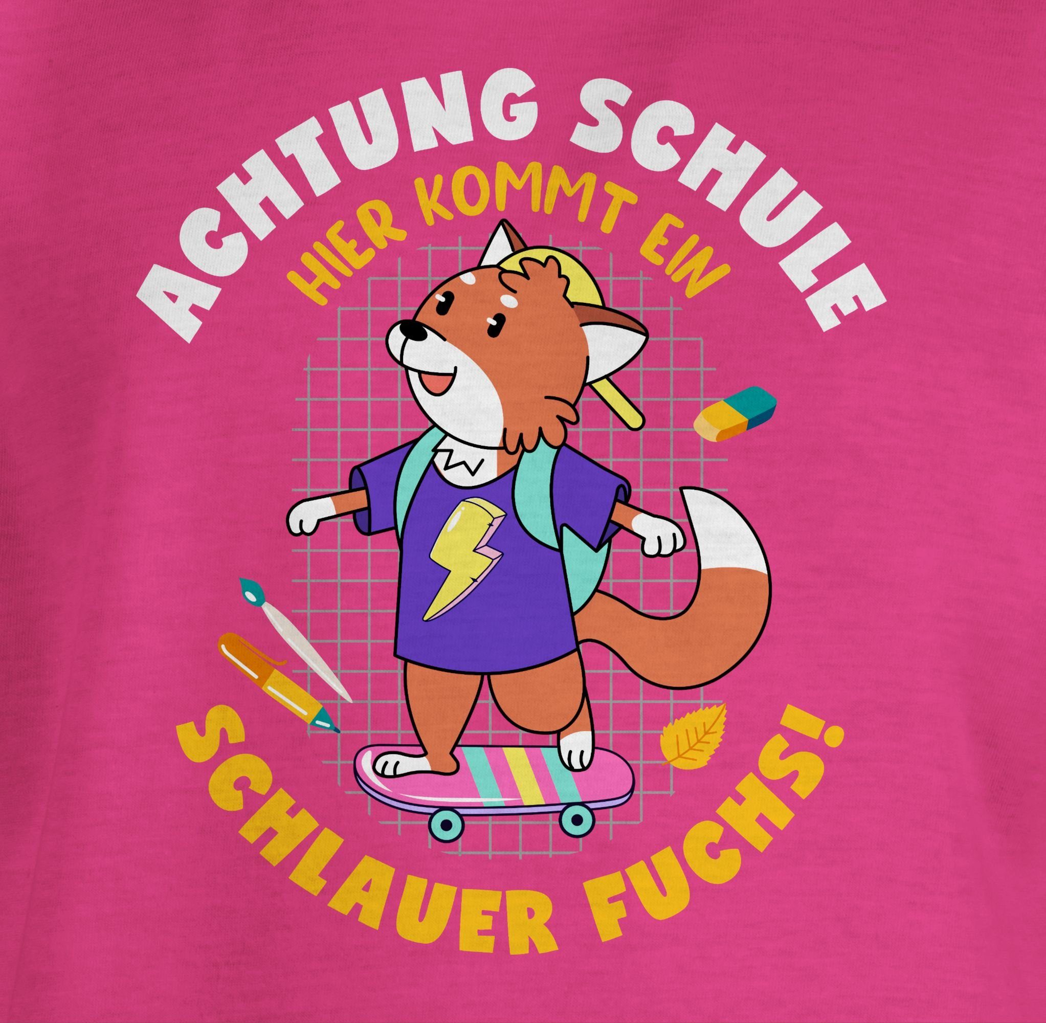 Shirtracer Fuchs Schlauer T-Shirt Einschulung Fuchsia 1 Mädchen