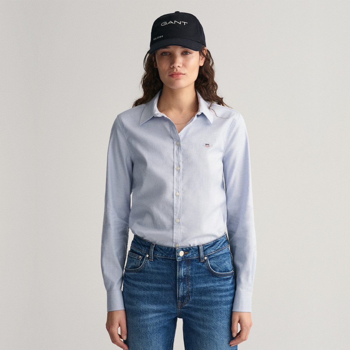 Gant Langarmbluse 4300141 Damen Slim Stretch Oxford Bluse günstig online kaufen