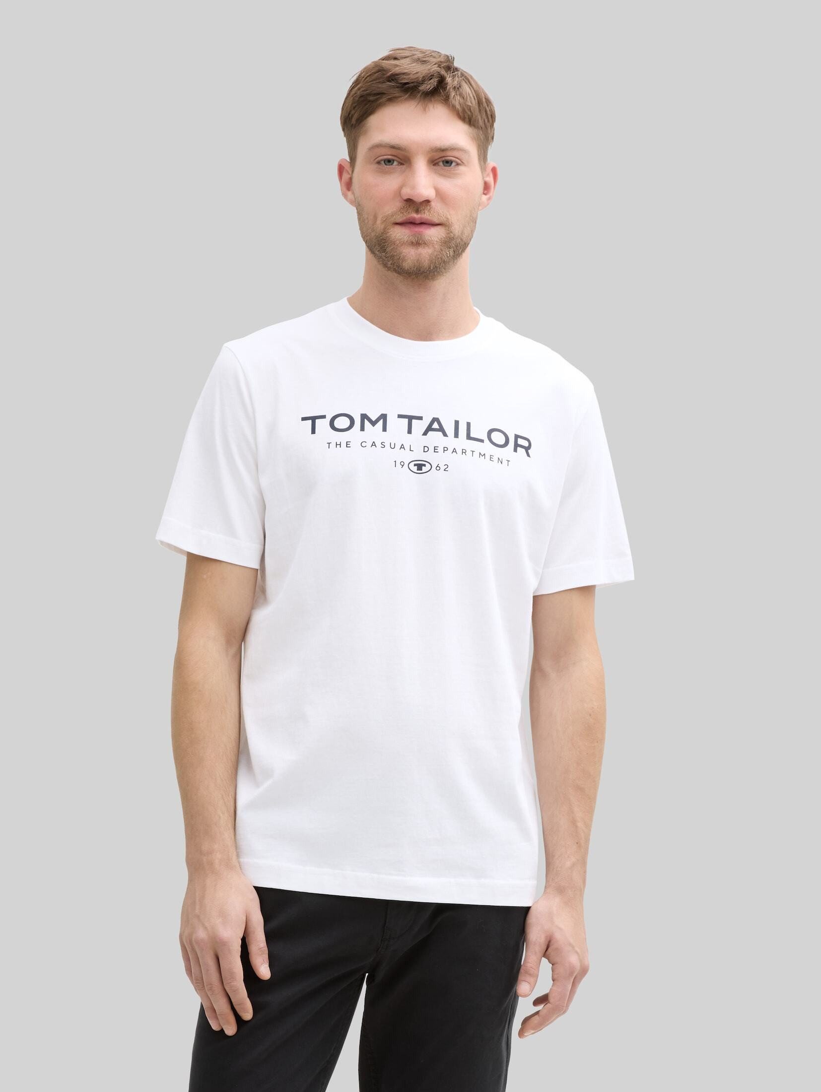 TOM TAILOR T-Shirt T-Shirt (im Einserpack) T-Shirt aus Baumwolle mit Logo-Print
