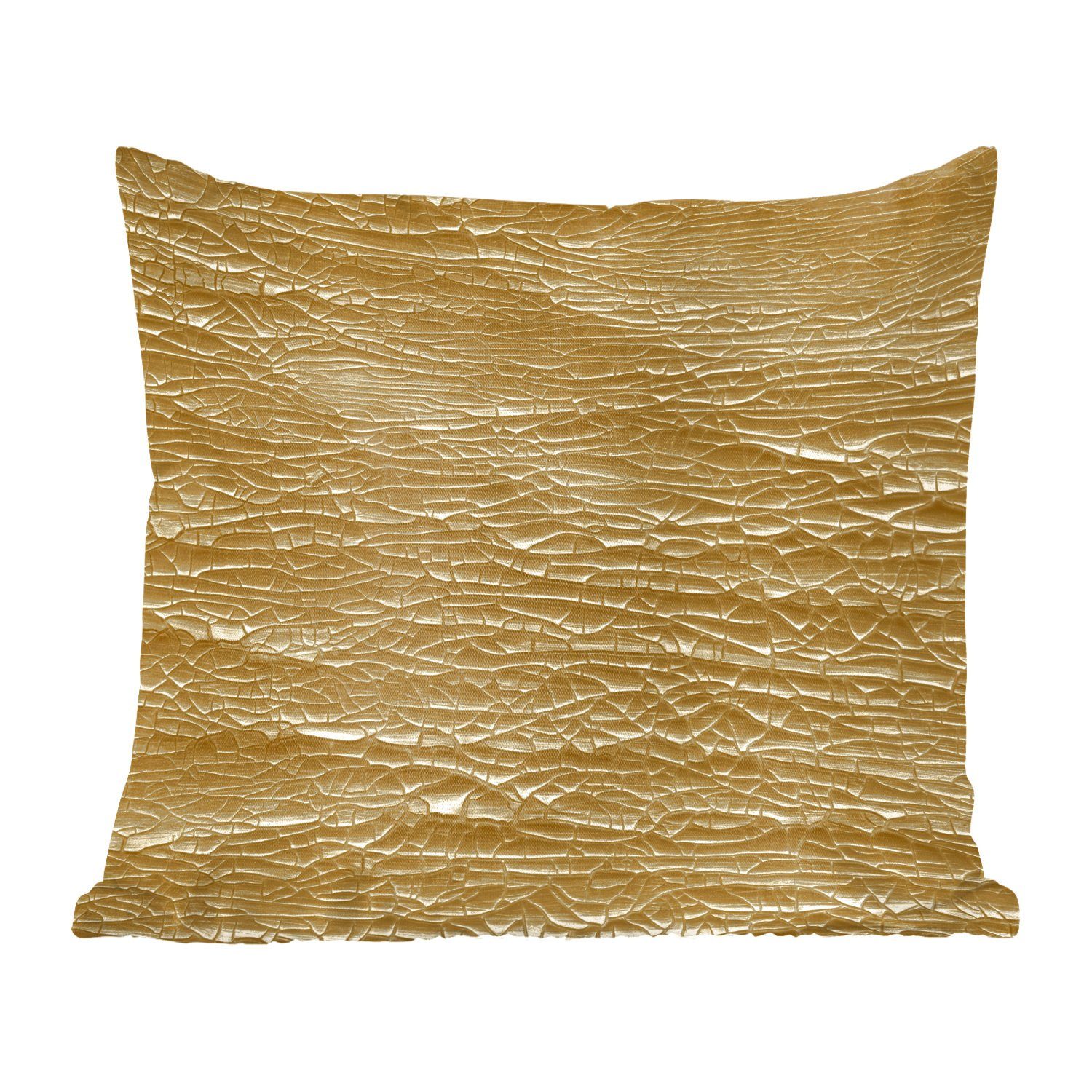 MuchoWow Dekokissen Gold - Farbe - Abstrakt, Zierkissen mit Füllung für Wohzimmer, Schlafzimmer, Deko, Sofakissen