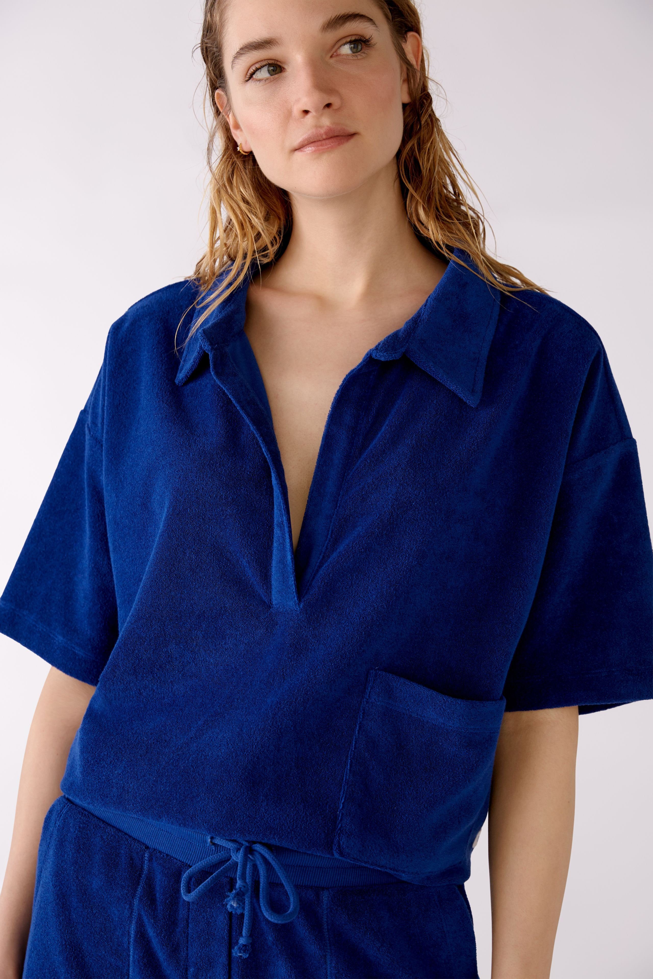 Oui Poloshirt Poloshirt aus weicher Frotteequalität